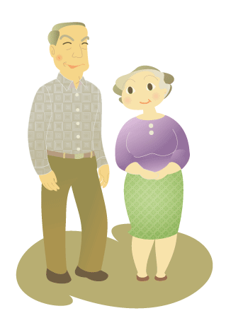 	シニアイラスト,老夫婦,２Dデジタル,健康で元気な高齢者